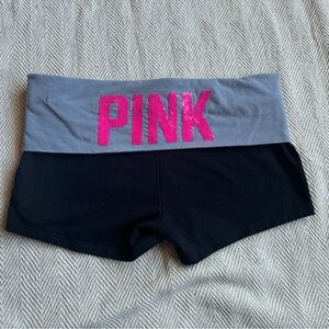 Y2k Victoria's Secret pink and black foldover shorts